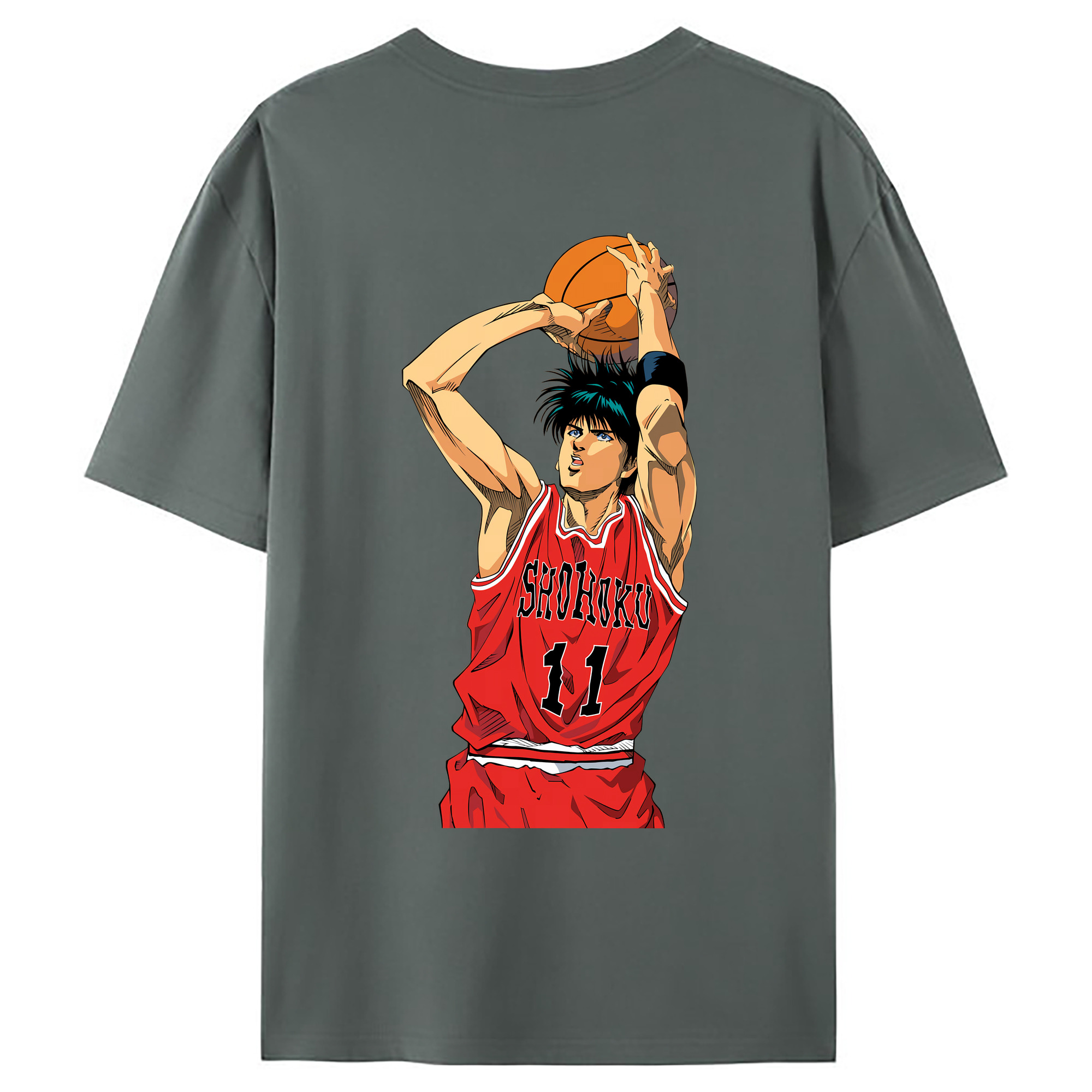 （画像用） SLAM DUNK／スラムダンク 綿100％ メンズ半袖Tシャツ（バックプリント） 通気性